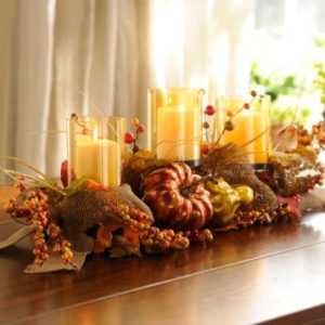 metallic pumkin centerpiece